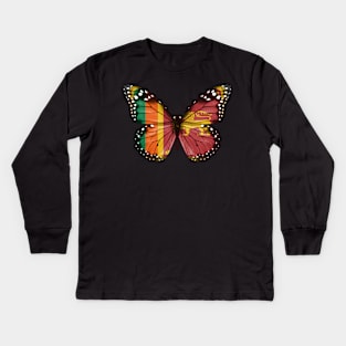 Sri Lankan Flag  Butterfly - Gift for Sri Lankan From Sri Lanka Kids Long Sleeve T-Shirt